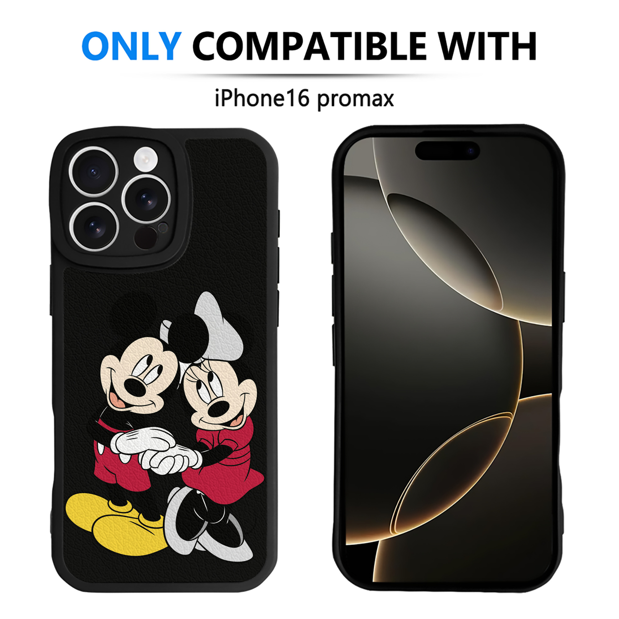 （画像用） ミッキーマウス Mickey Mouse 【iPhone 16シリーズ対応】シリコンスマホケース（レザー調） 材質：シリコン